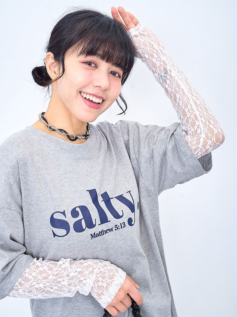 Lace Sleeve 'Salty' Tee (2 Colours)