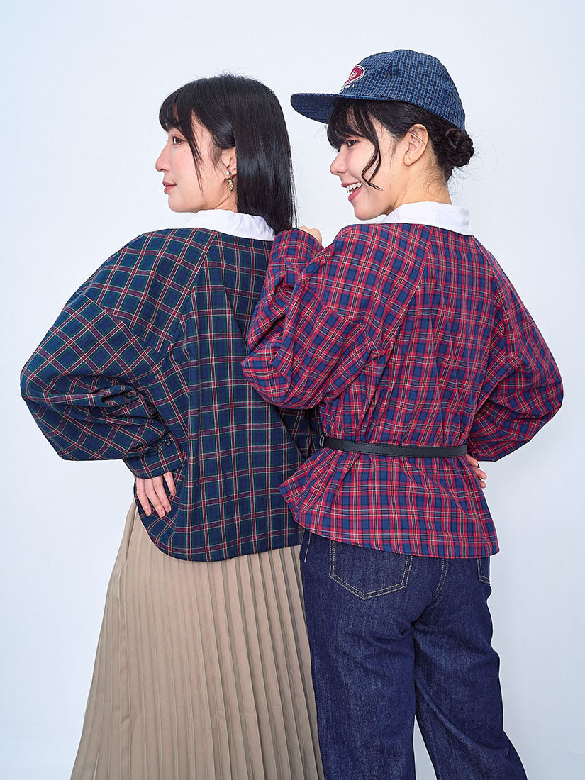 Contrast Collar Plaid Shirt (2 Colours)
