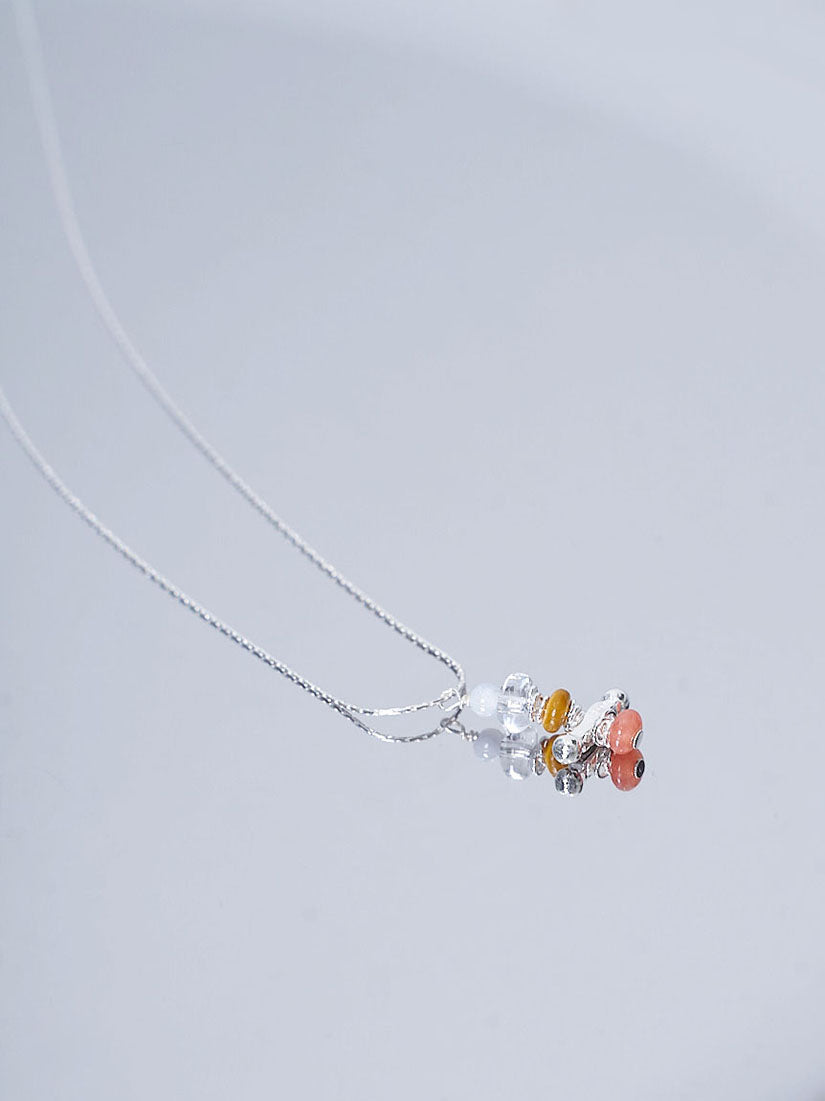 Silver Beads Pendant Necklace