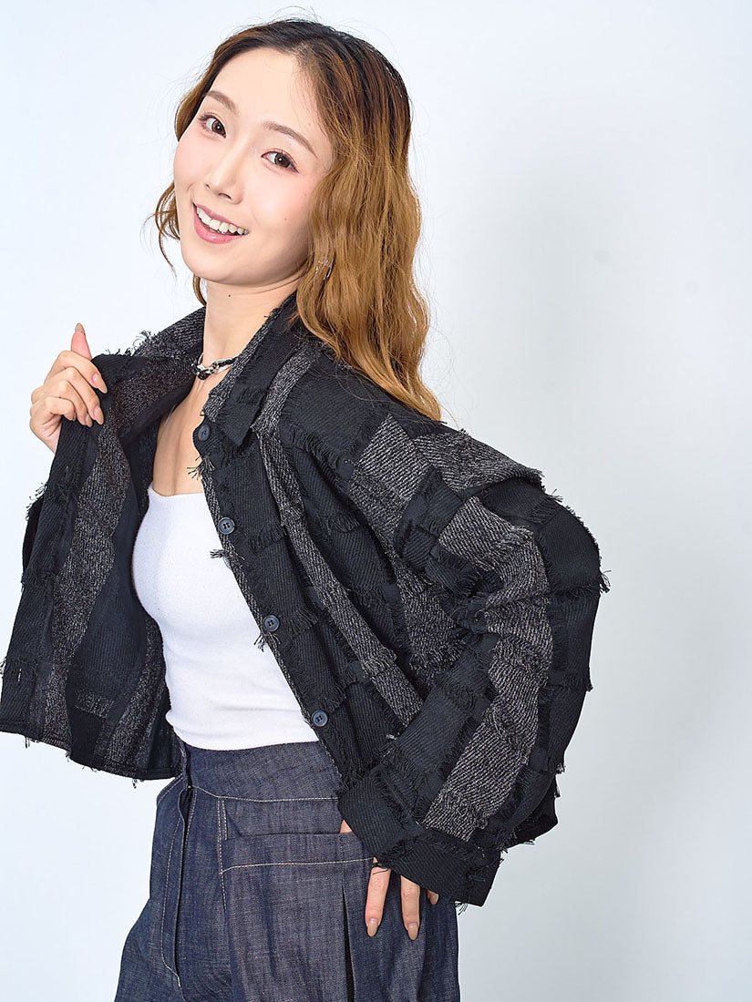 Tassel Checker Textured Jacket (2 Colours)