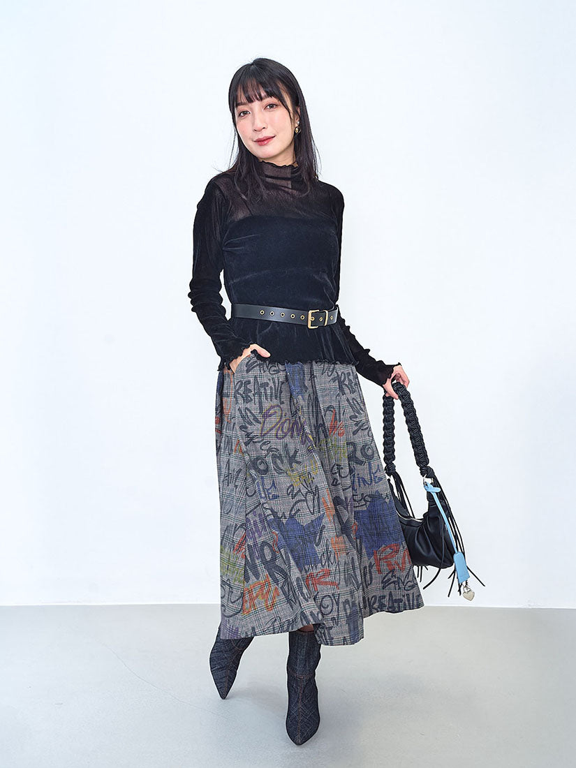 Lettuce Edge Mesh Velvet Top (3 Colours)