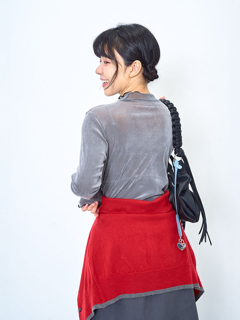 Lettuce Edge Mesh Velvet Top (3 Colours)