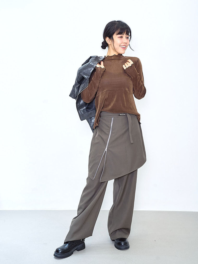 Lettuce Edge Mesh Velvet Top (3 Colours)