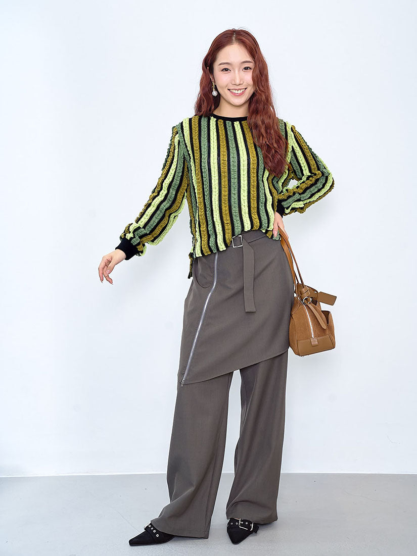 Ruffle Stripe Textured Top (2 Colours)