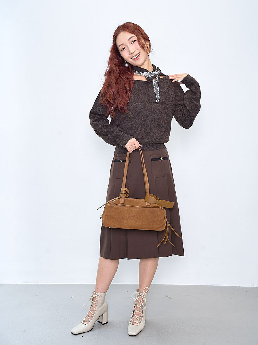 Front Pocket Pleated Skirt (3 Colours)