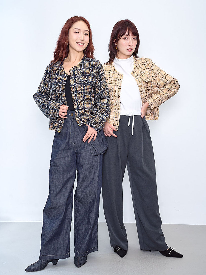 Golden Checkered Tweed Jacket (2 Colours)