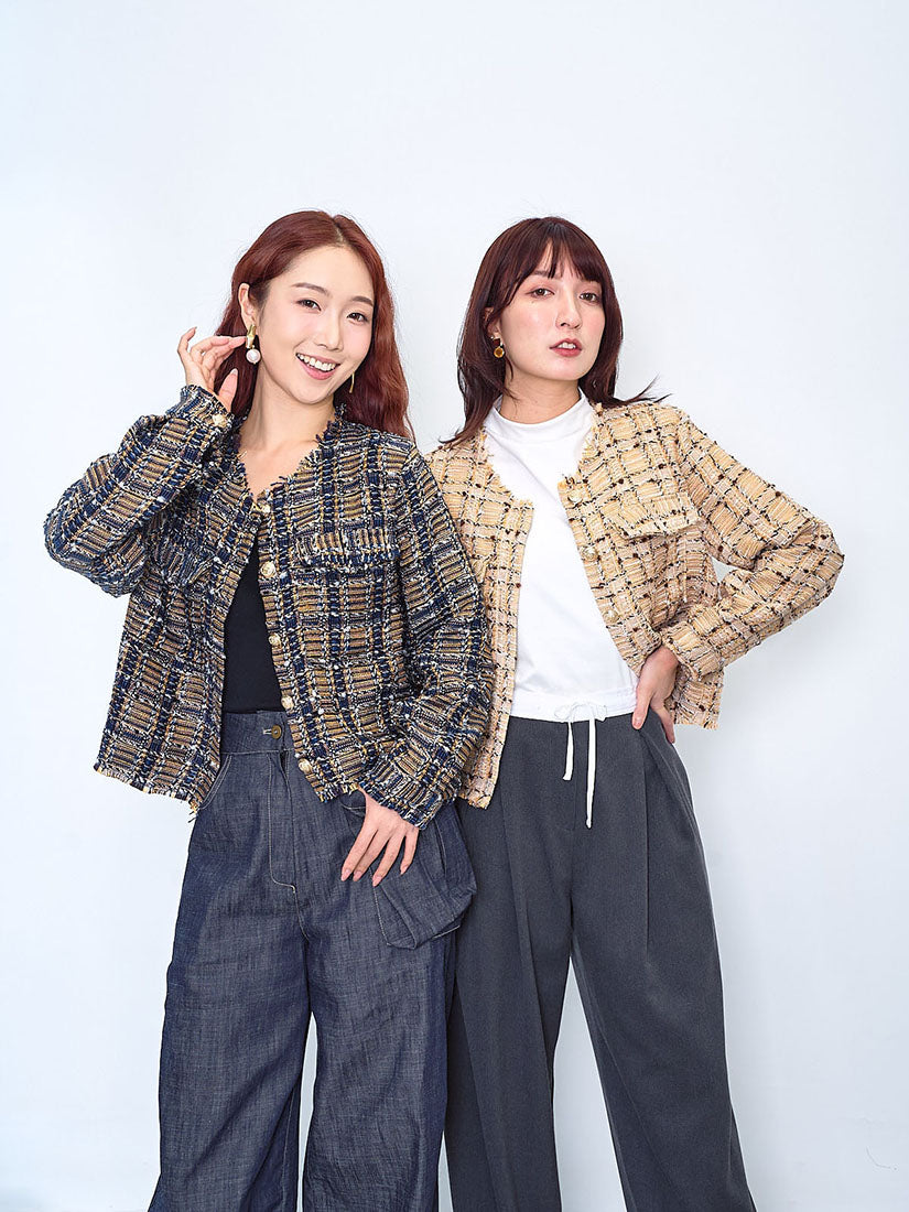 Golden Checkered Tweed Jacket (2 Colours)