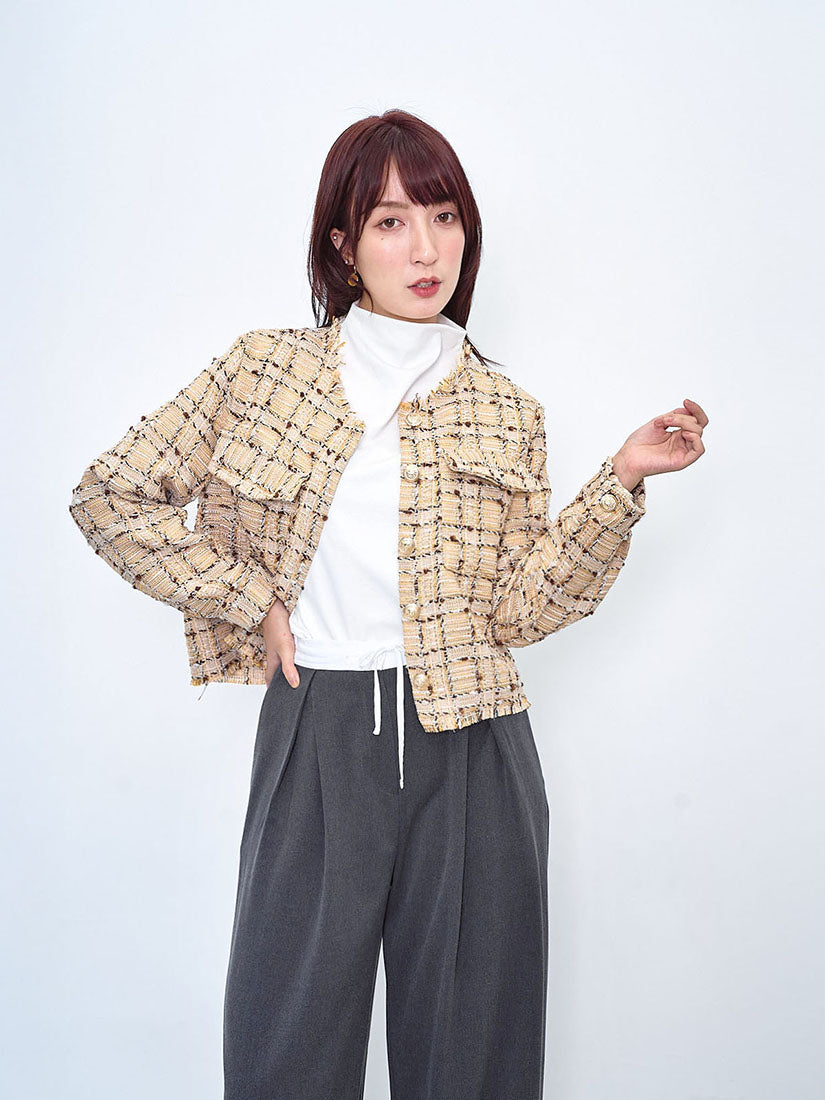 Golden Checkered Tweed Jacket (2 Colours)
