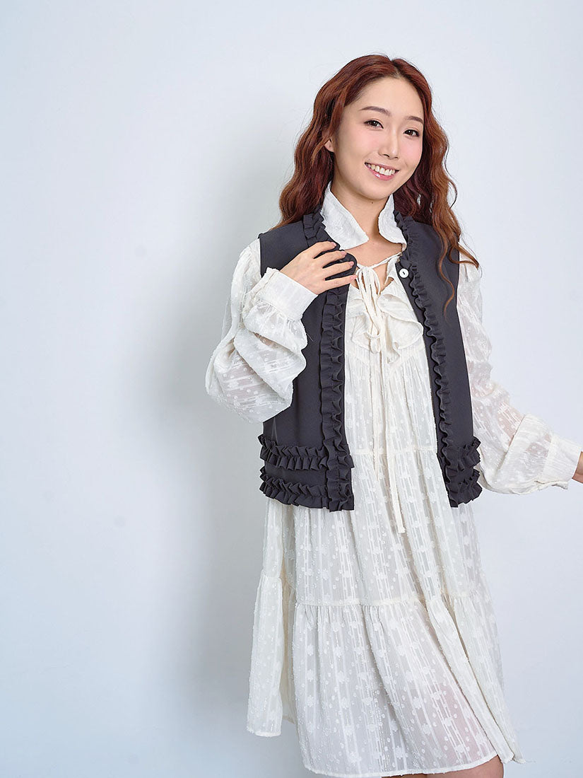 Ruffle V Neck Tiered Dress (2 Colours)