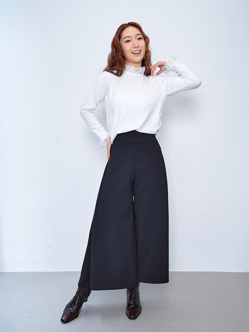 Layered Ruffle Mesh Neck Top (3 Colours)