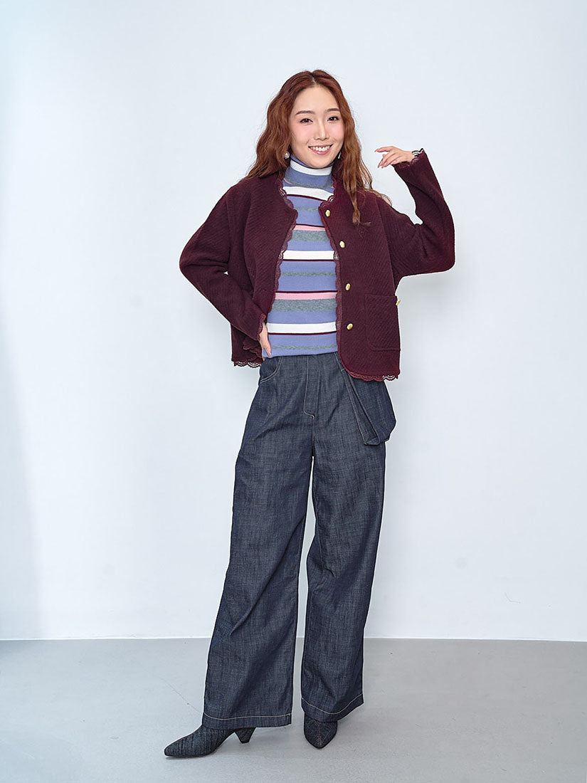 Striped Turtle Neck Sweater (2 Colours)