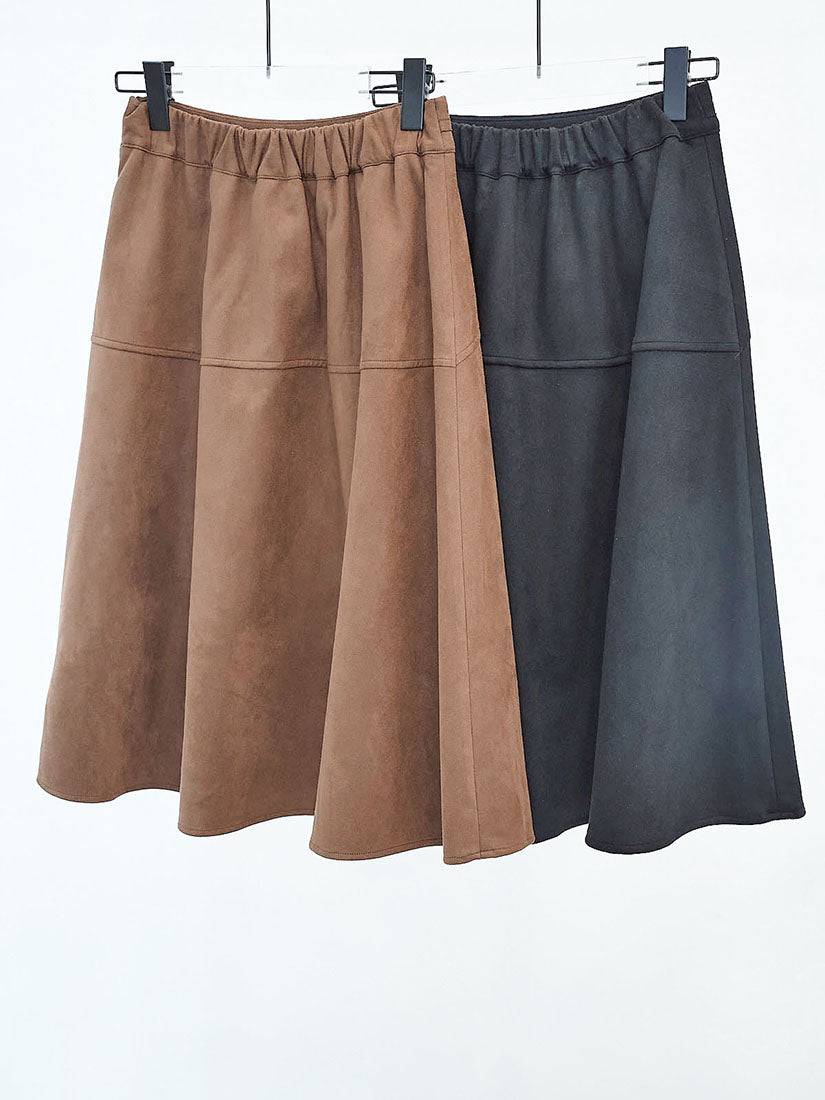 Horsebit Detailed Suede Skirt (2 Colours)