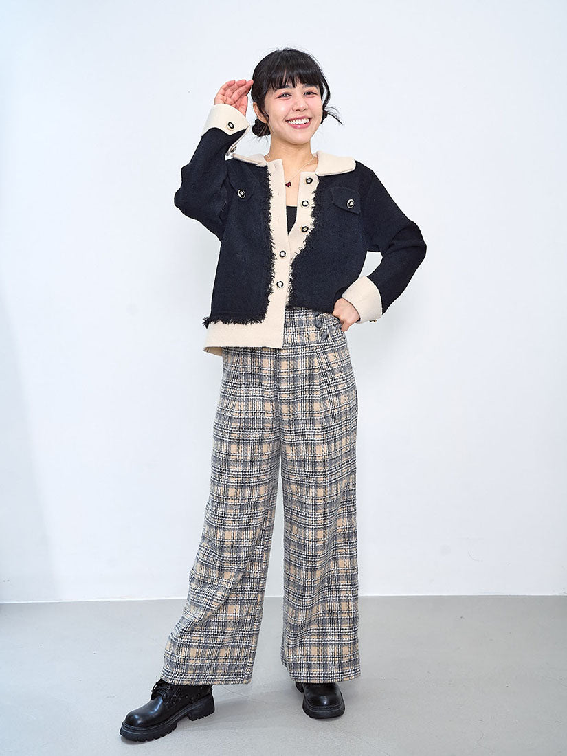 Two Tone Tassel Trim Cardigan (2 Colours)