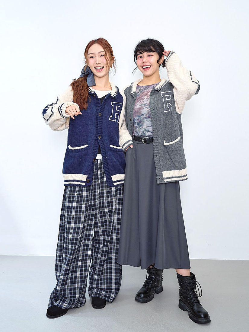 '88' Colourblocked Cardigan (2 Colours)