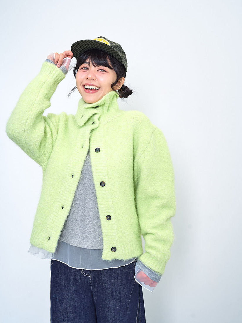 Fluffy Turtle Neck Cardigan (2 Colours)
