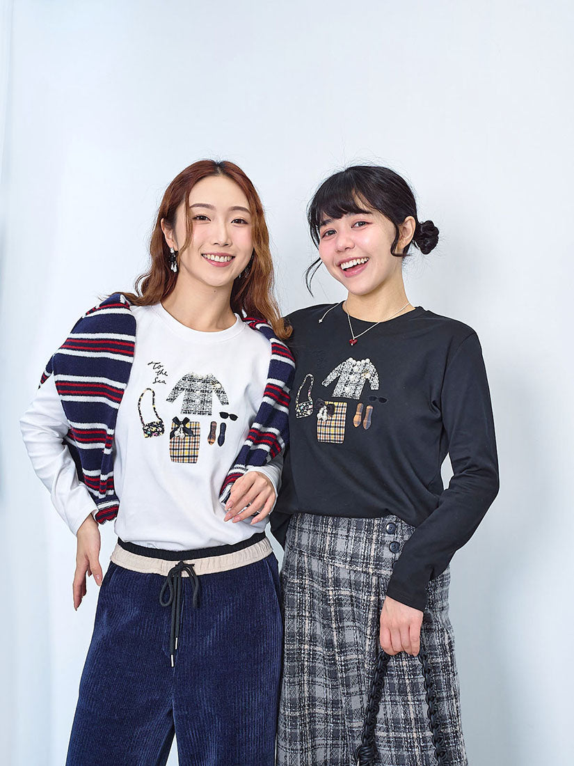 Apparel Embellished Long Sleeve Tee (2 Colours)