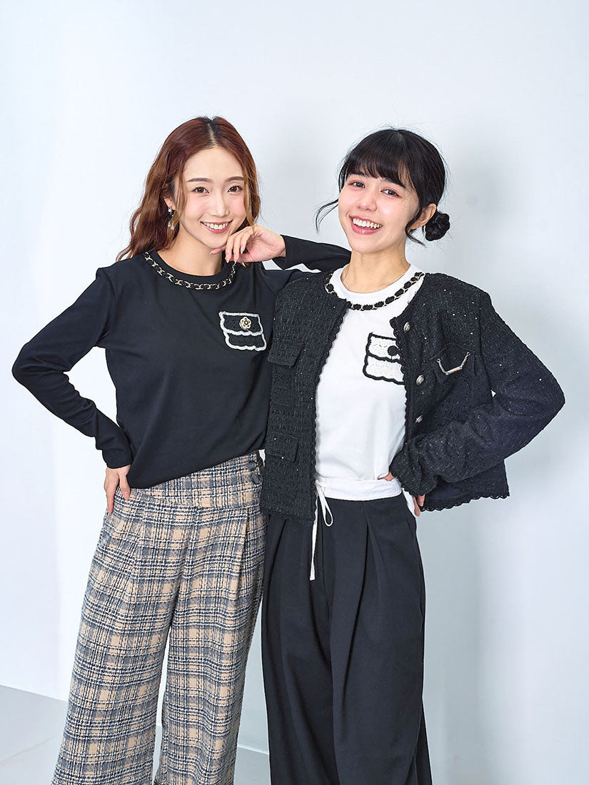 Crochet Pocket Long Sleeve Tee (2 Colours)