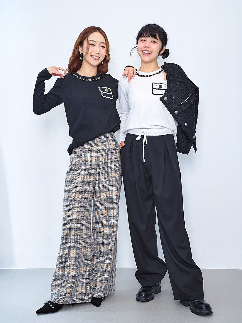 Crochet Pocket Long Sleeve Tee (2 Colours)