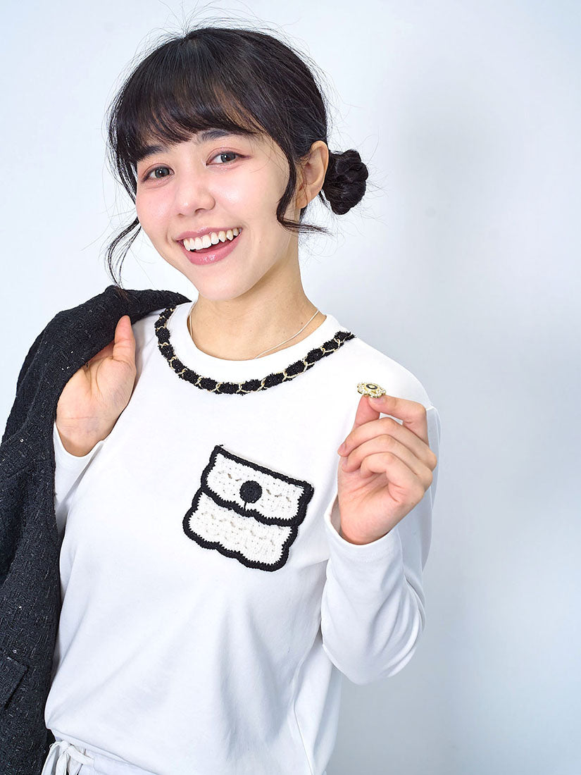 Crochet Pocket Long Sleeve Tee (2 Colours)