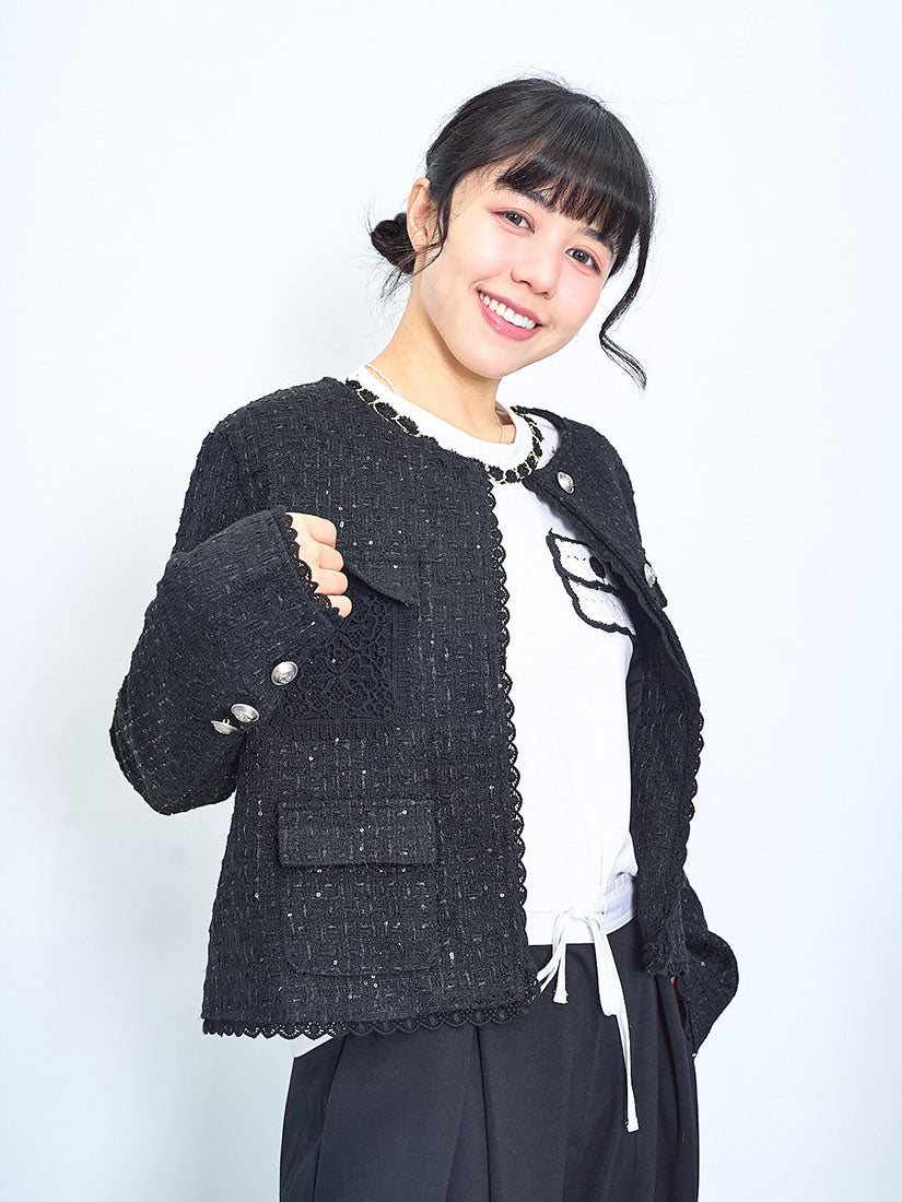 Crochet Pocket Long Sleeve Tee (2 Colours)