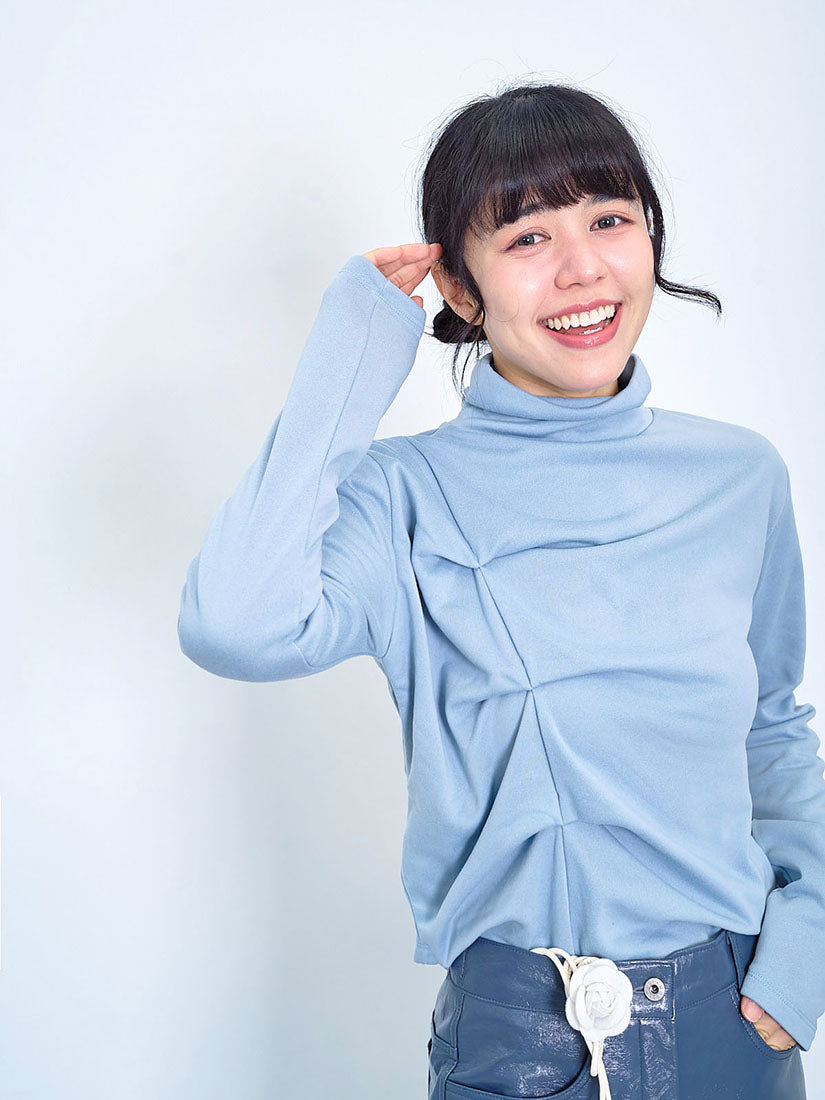 Pleat Detailed Turtle Neck Top (4 Colours)
