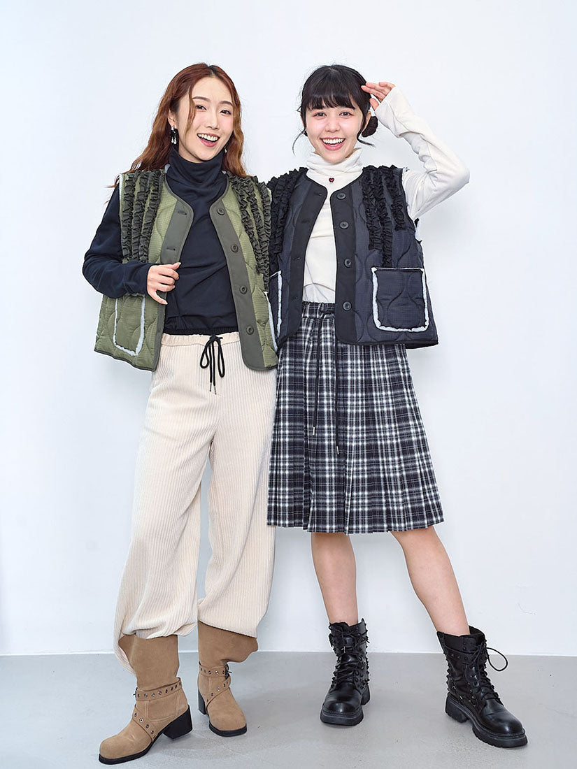 Pleat Detailed Turtle Neck Top (4 Colours)