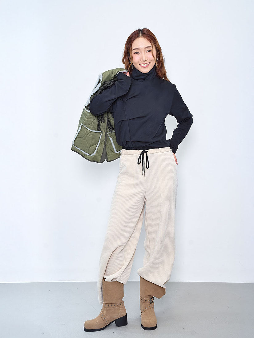 Pleat Detailed Turtle Neck Top (4 Colours)