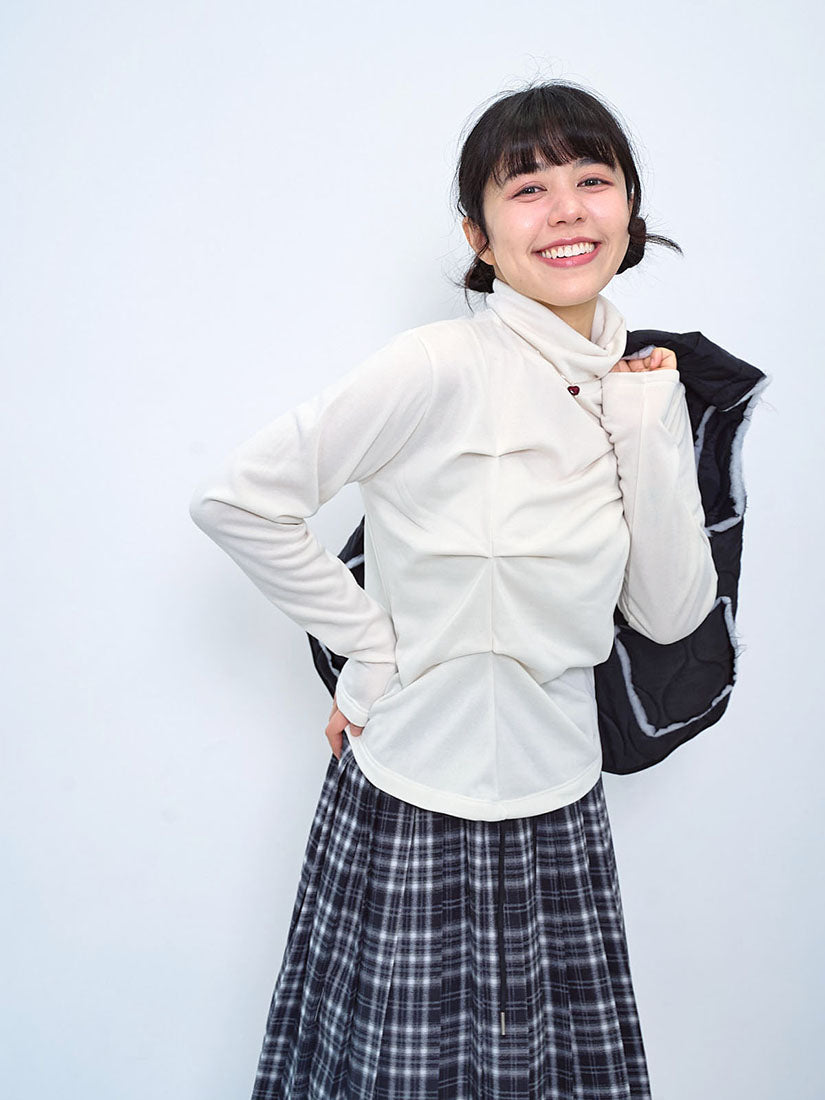 Pleat Detailed Turtle Neck Top (4 Colours)