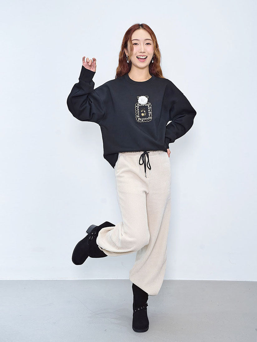 Camellia Perfume Embellished Sweatshirt (2 Colours)