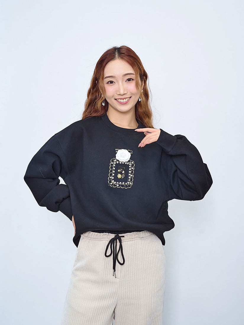 Camellia Perfume Embellished Sweatshirt (2 Colours)