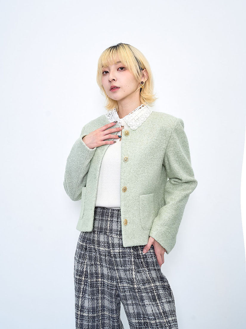 Golden Button Woollen Jacket (2 Colours)