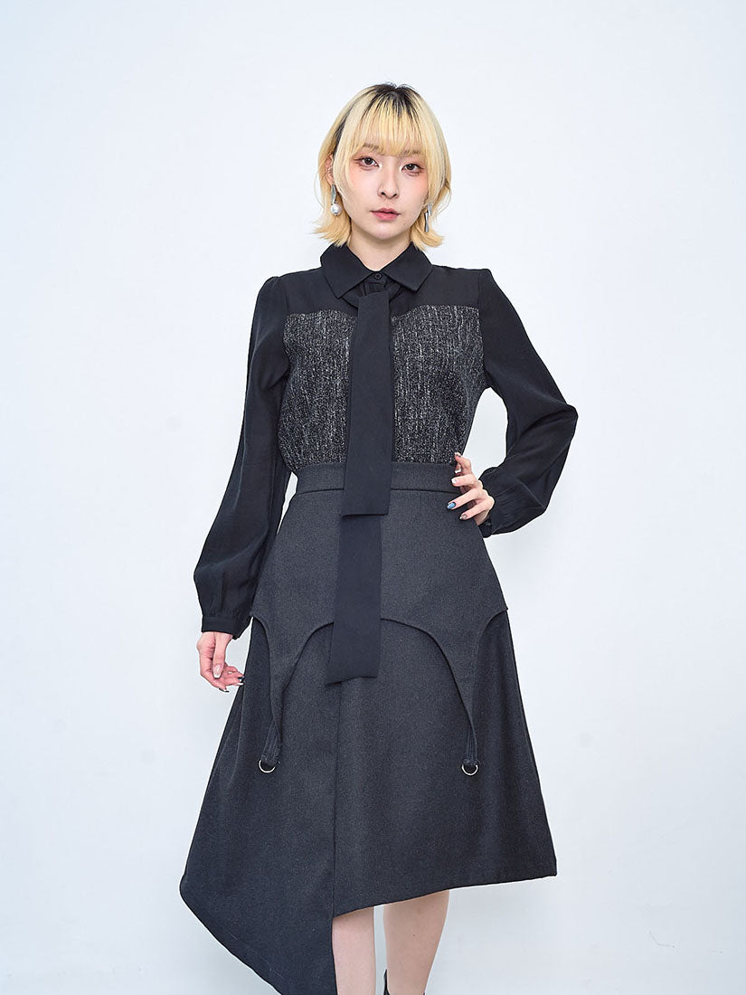 Asymmetric Buckle Detailed Skirt (2 Colours)