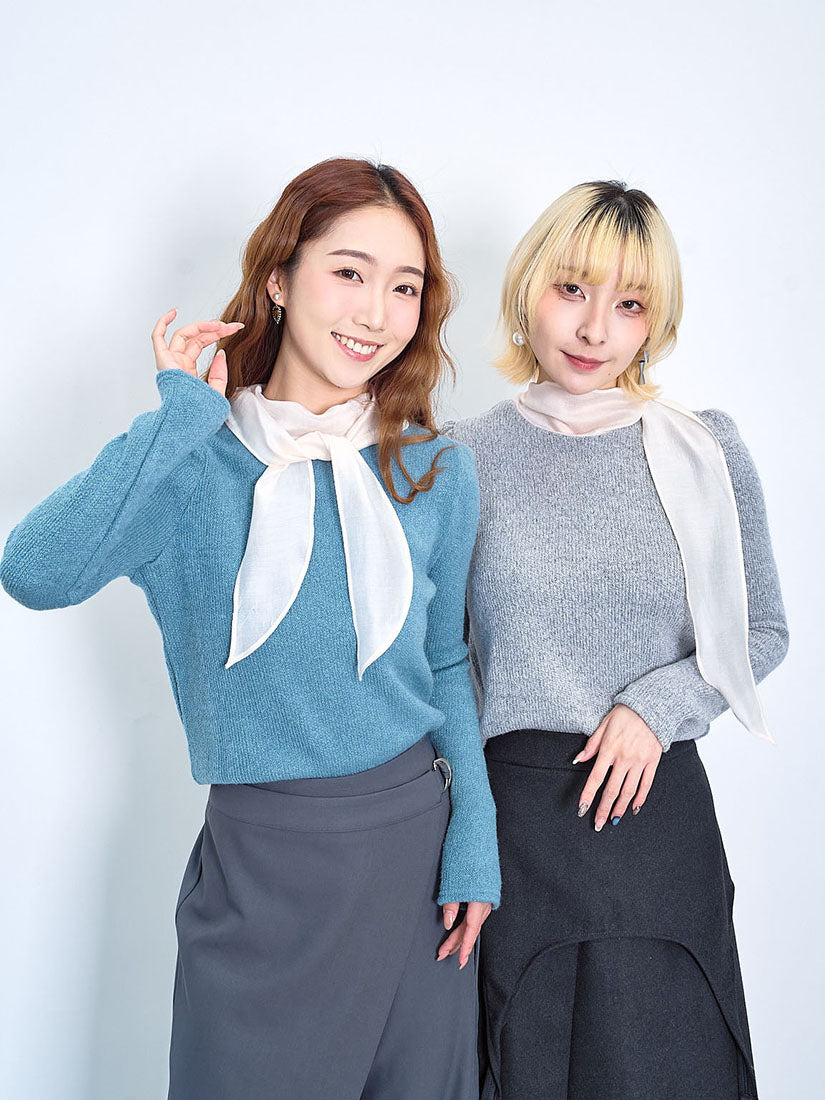 Ganza Tie Neck Knit Top (2 Colours)