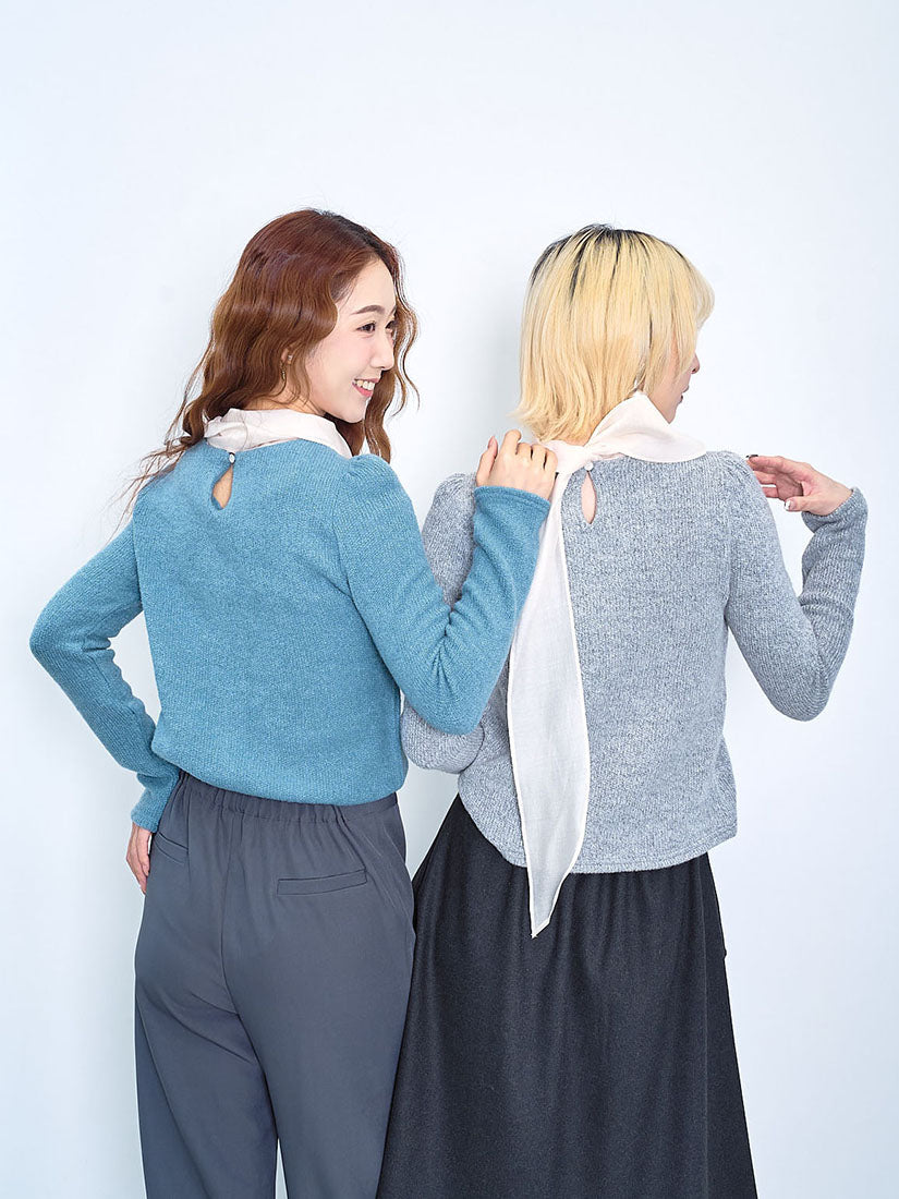 Ganza Tie Neck Knit Top (2 Colours)