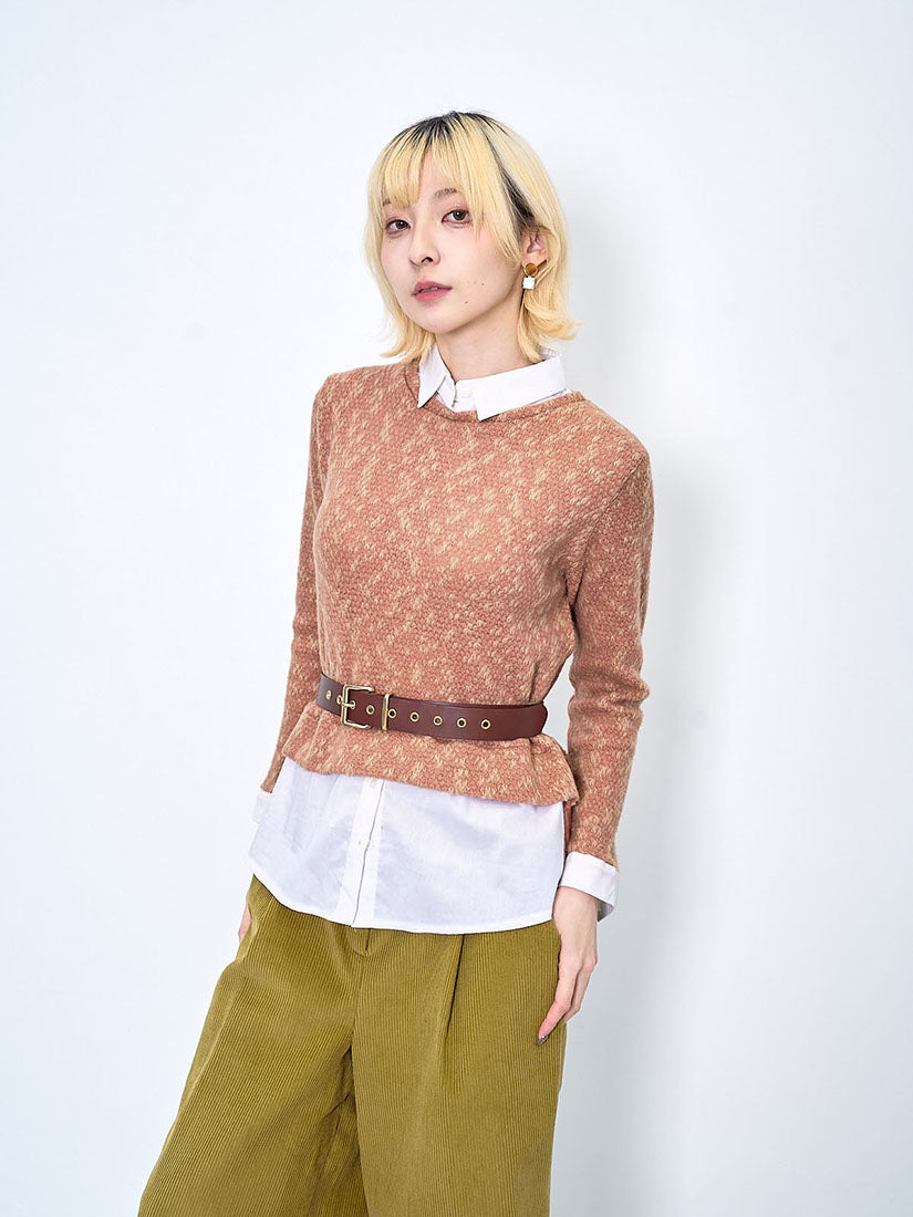Knit Top With Shirt Underlay (2 Colours)