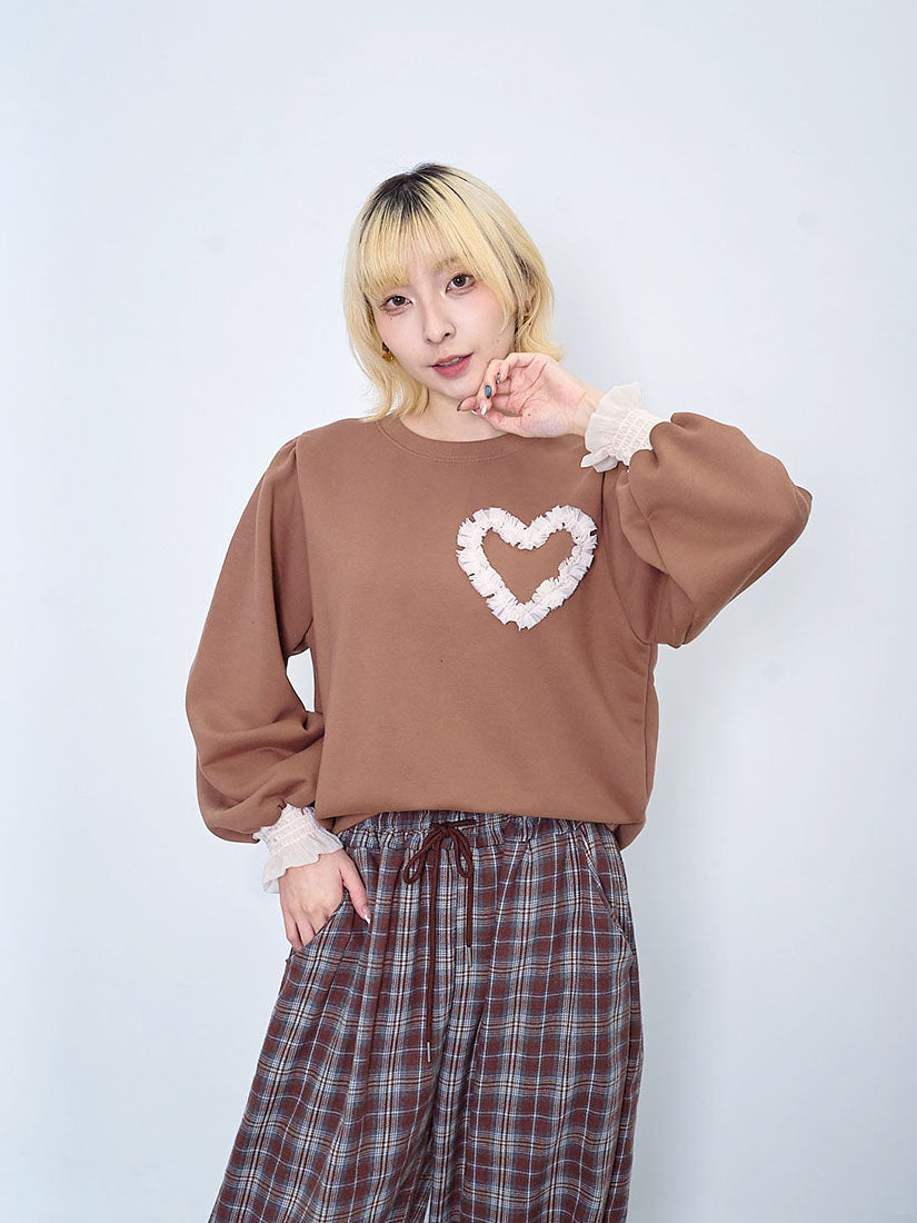 Ruffle Heart Sweatshirt (2 Colours)