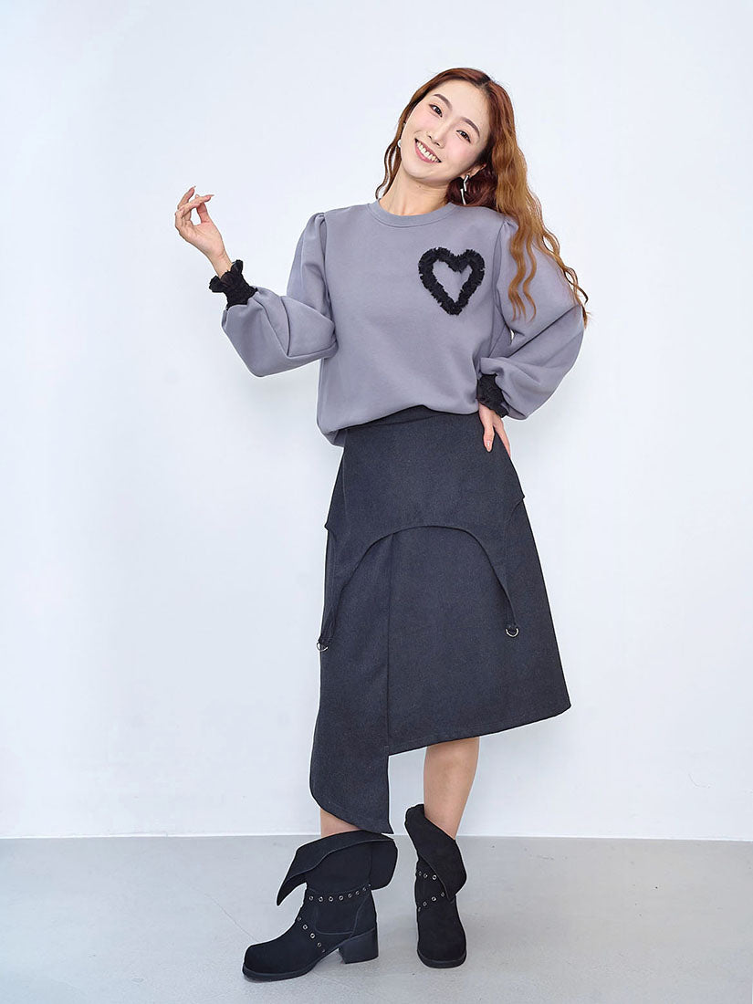 Ruffle Heart Sweatshirt (2 Colours)