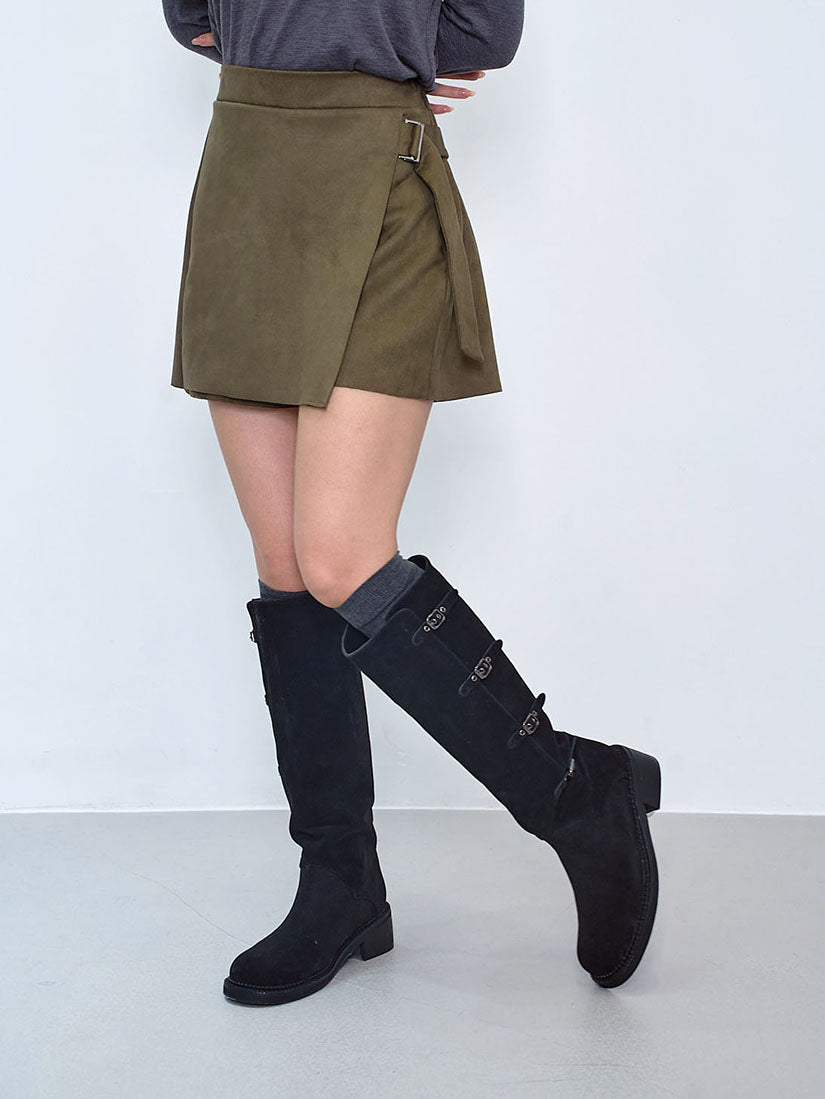 Layered Wrap Suede Shorts (3 Colours)