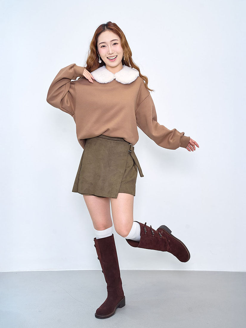 Layered Wrap Suede Shorts (3 Colours)