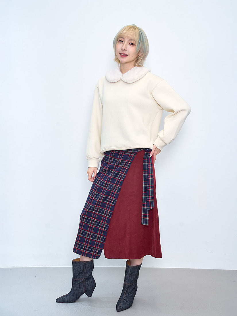 Wrap Tartan Panel Skirt (2 Colours)