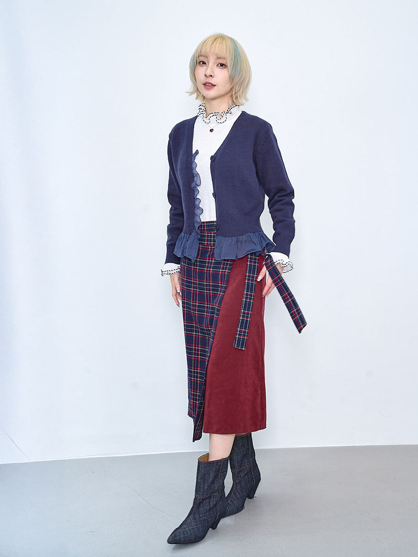 Wrap Tartan Panel Skirt (2 Colours)