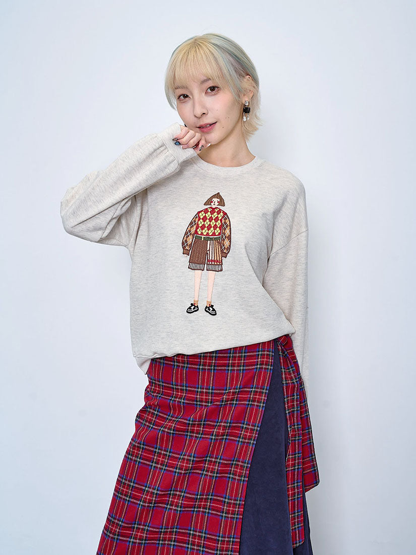 Lady Embroidered Sweatshirt (2 Colours)