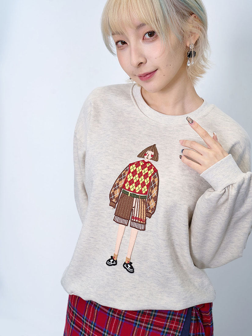 Lady Embroidered Sweatshirt (2 Colours)