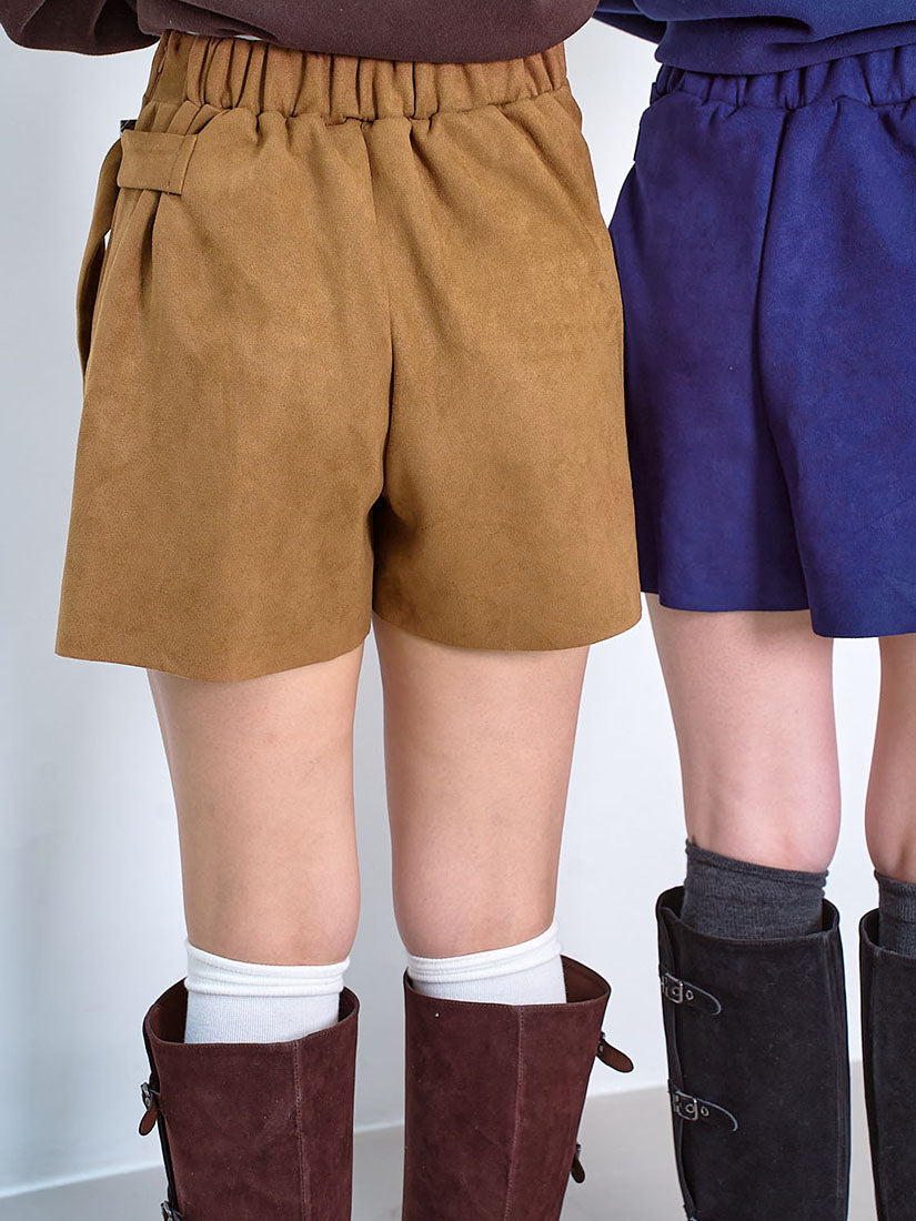 Layered Wrap Suede Shorts (3 Colours)