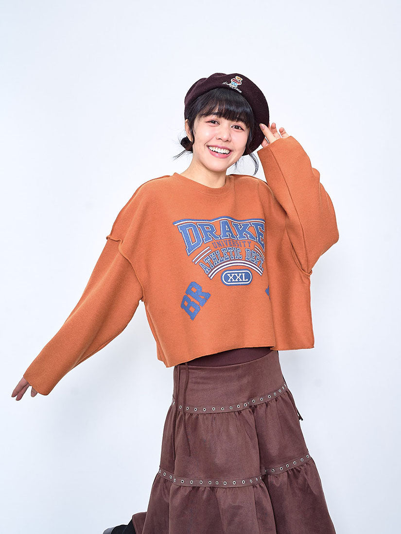 'Drake' Printed Brushed Crop Top (2 Colours)