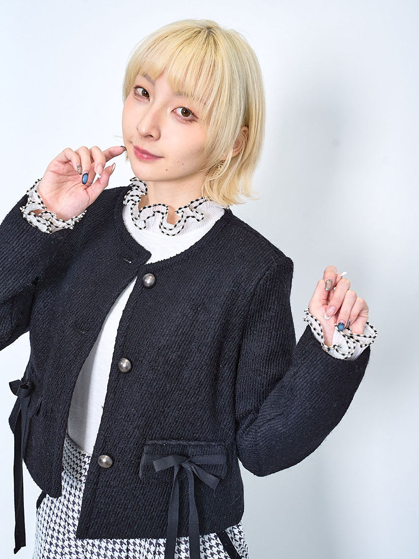 Ribbon Bow Pocket Jacket (2 Colours)