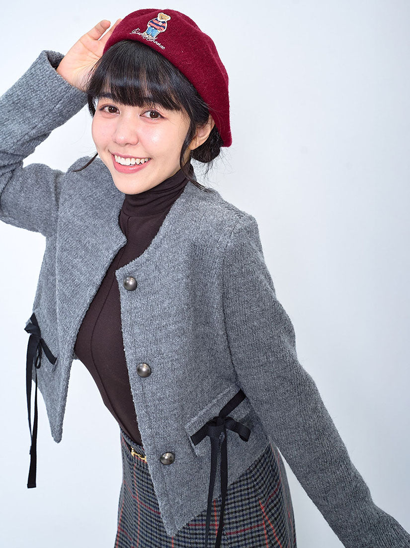 Ribbon Bow Pocket Jacket (2 Colours)