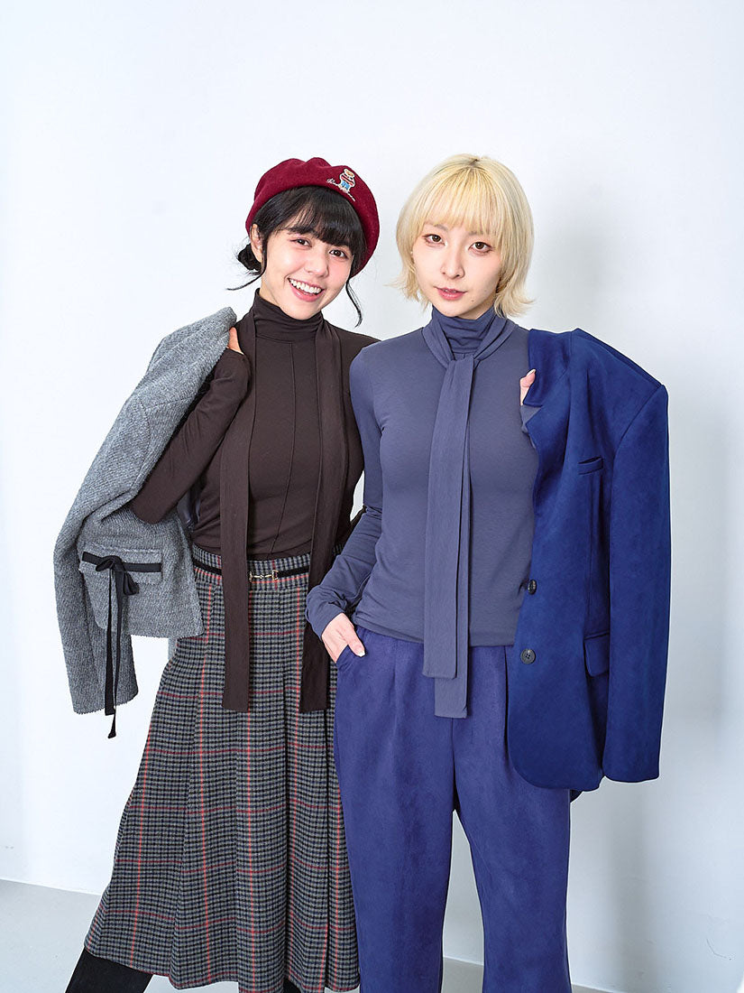 Tie Neck Basic Top (2 Colours)