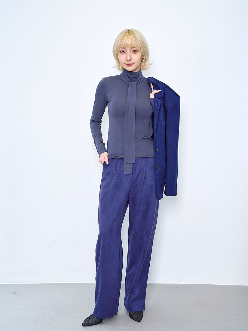 Suede Wide Leg Pants (2 Colours)