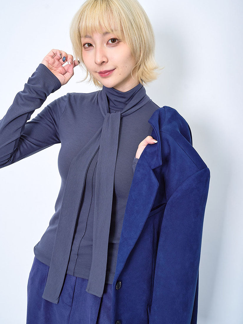 Tie Neck Basic Top (2 Colours)